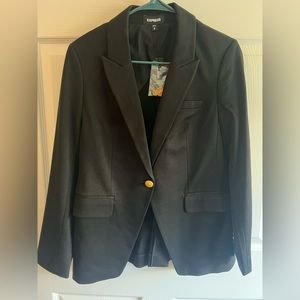 Novelty button peak lapel knit blazer - M